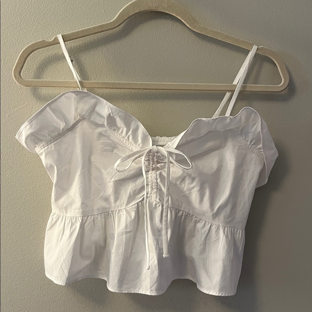 Express White Peplum Cami XS new